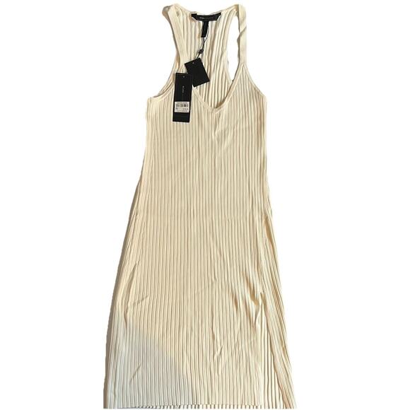 New BCBG MaxAzria Dress Women's XXS Tank Midi Stretch Ribbed LWD Sundress Y2K 90 - Picture 1 of 11